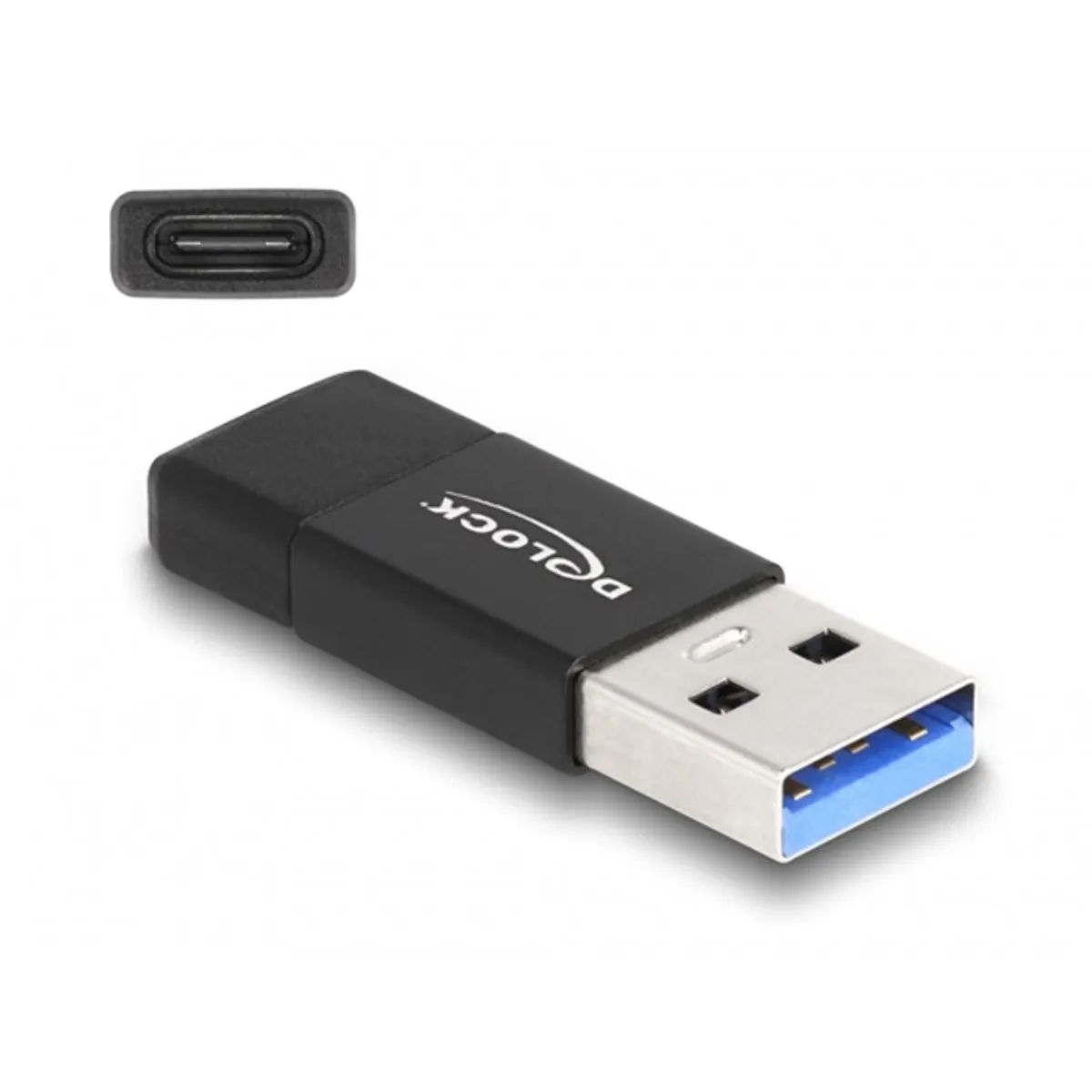 DELOCK 60001 USB-A apa - USB-C anya adapter USB 3.2 Gen 2 fekete #1
