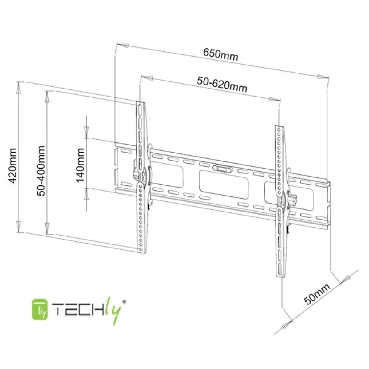 Techly ICA-PLB 131L falitartó 600x400mm VESA #4