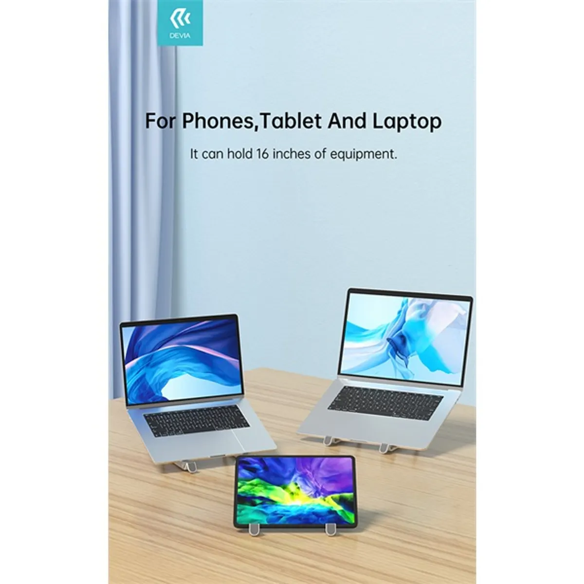 Devia ST364044 univerzális asztali tablet laptop tartó 7 fokozatban állítható csúszásgátló fehér #4