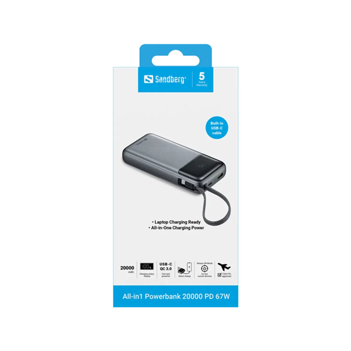 Sandberg 421-29 All-in1 Powerbank 20000 mAh PD 67W #2