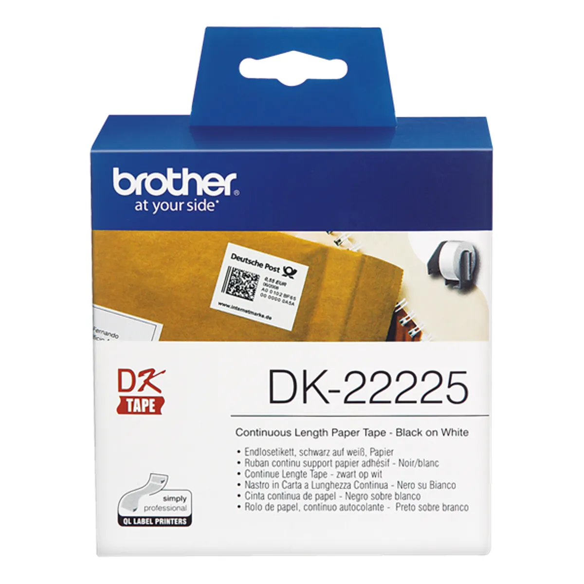 BROTHER DK22225 DK-22225 3,8 cm x 30,48 m fehér alapon fekete #3