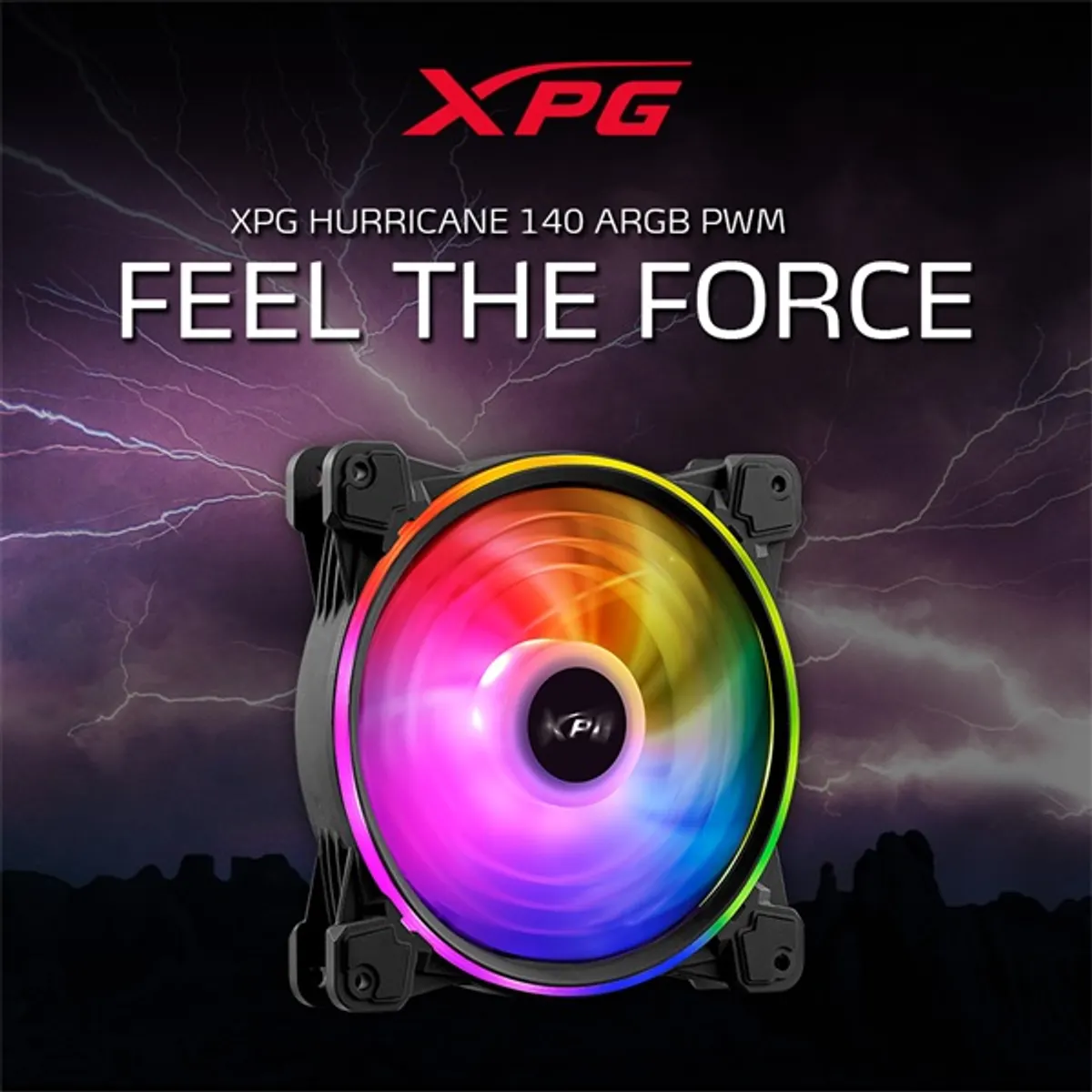 ADATA HURRICANE140ARGBPWM-BKCWW XPG Hurricane 140 ARGB PWM ventilátor 140 mm fekete #1