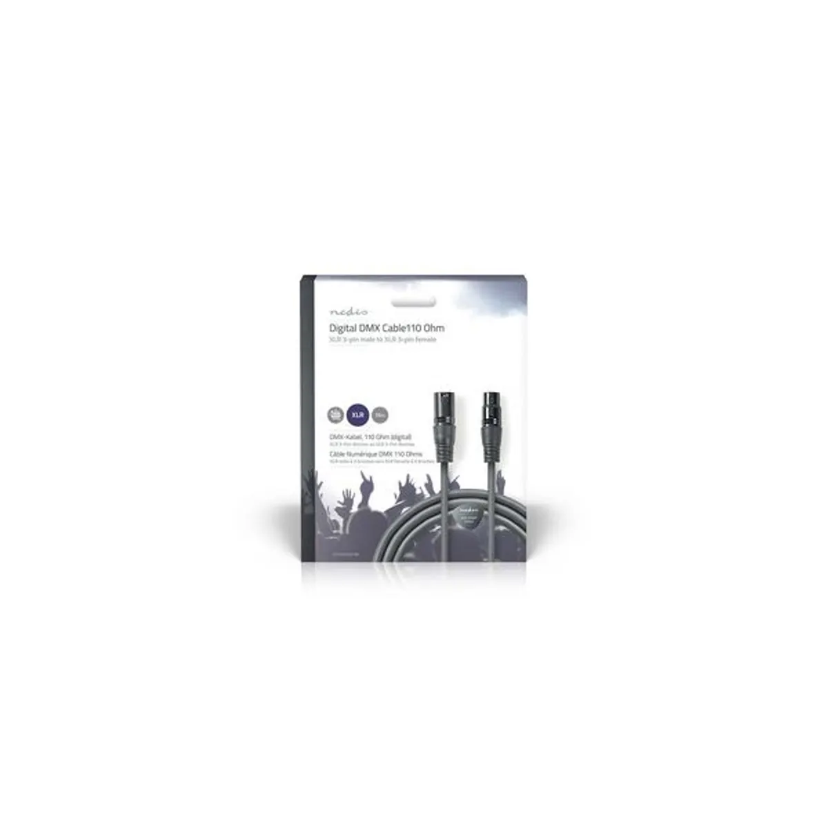 Nedis COTG15012GY150 DMX kábel XLR 3 tűs apa XLR 3 tűs anya Nikkelezett 15,0 m sötétszür #3