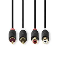 Nedis CABW24205AT20 RCA toldó kábel 2x RCA dugó 2x RCA aljzat aranyozott antracit 2m #2
