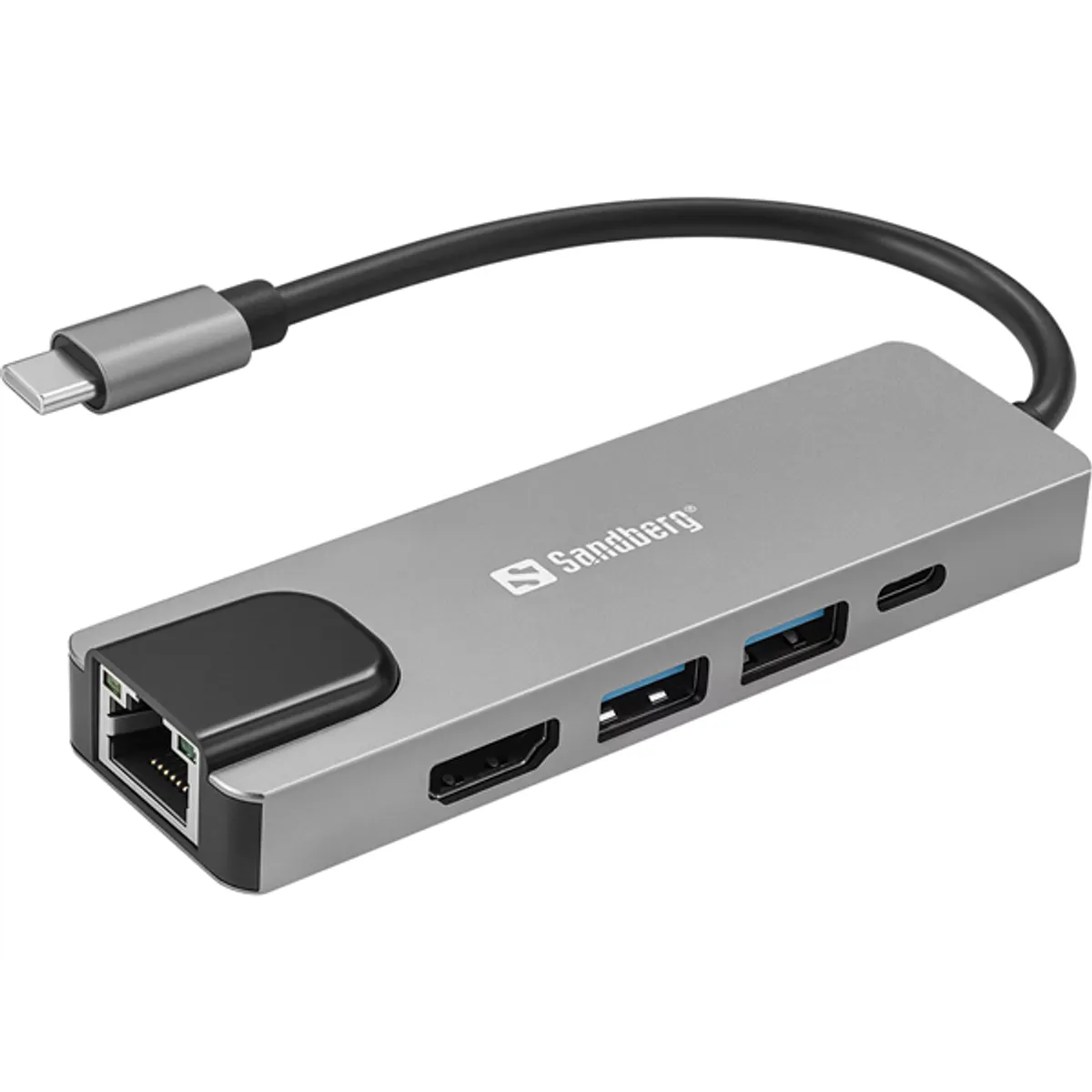 SANDBERG 336-99 USB-C 5in1 Travel Dock Saver HDMI 4K 30Hz, RJ45, 2x USB 3.0, USB-C PD 100W #2
