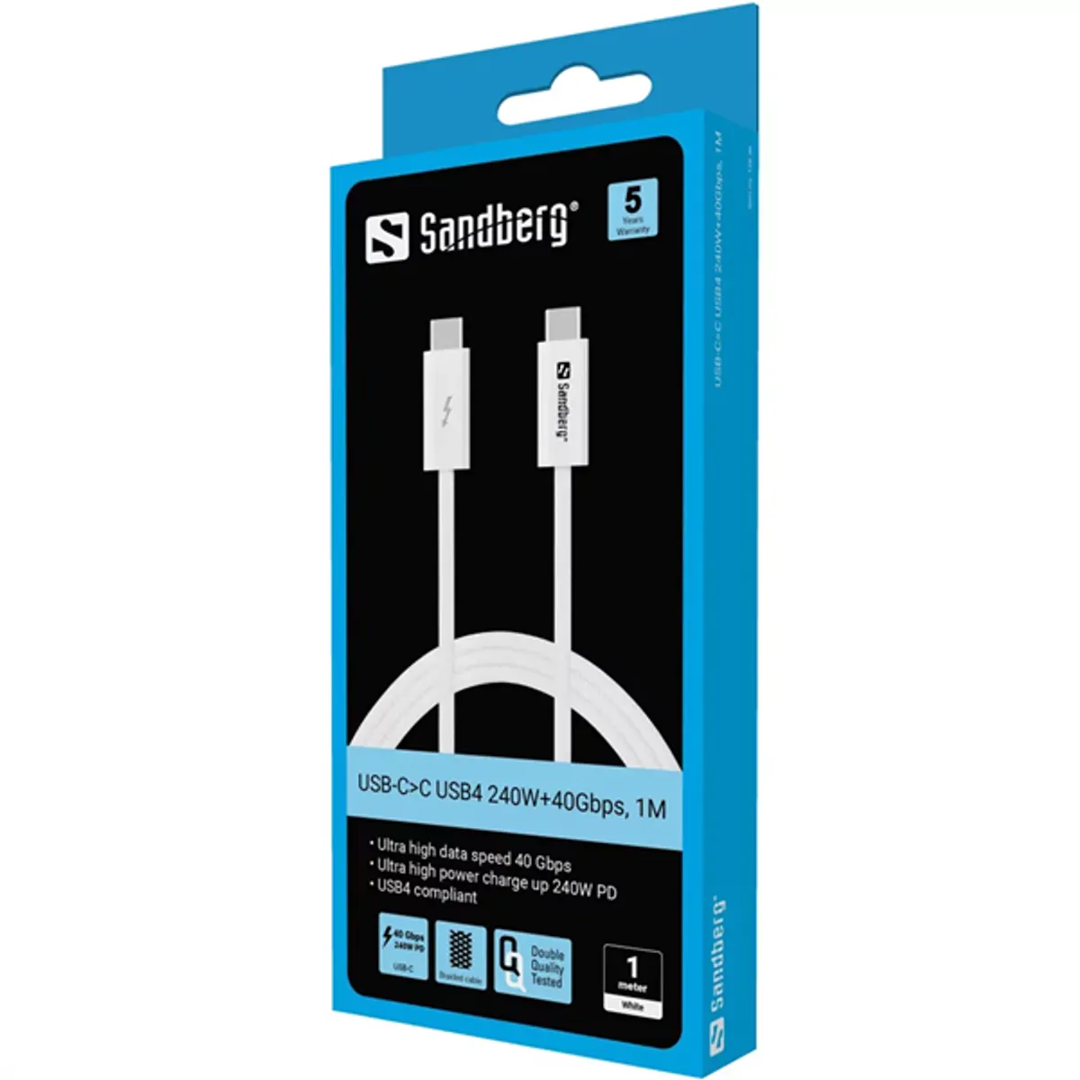 Sandberg 136-56 USB-C USB4 kábel 240W 40Gbps 1m #2