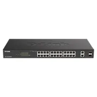 D-Link DGS-1100-26MPV2E 26-port PoE webes menedzselt switch 2x SFP rackbe szerelhető