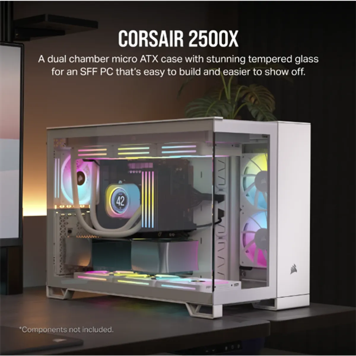 CORSAIR CC-9011266-WW 2500X Micro-ATX edzett üveg fehér #2
