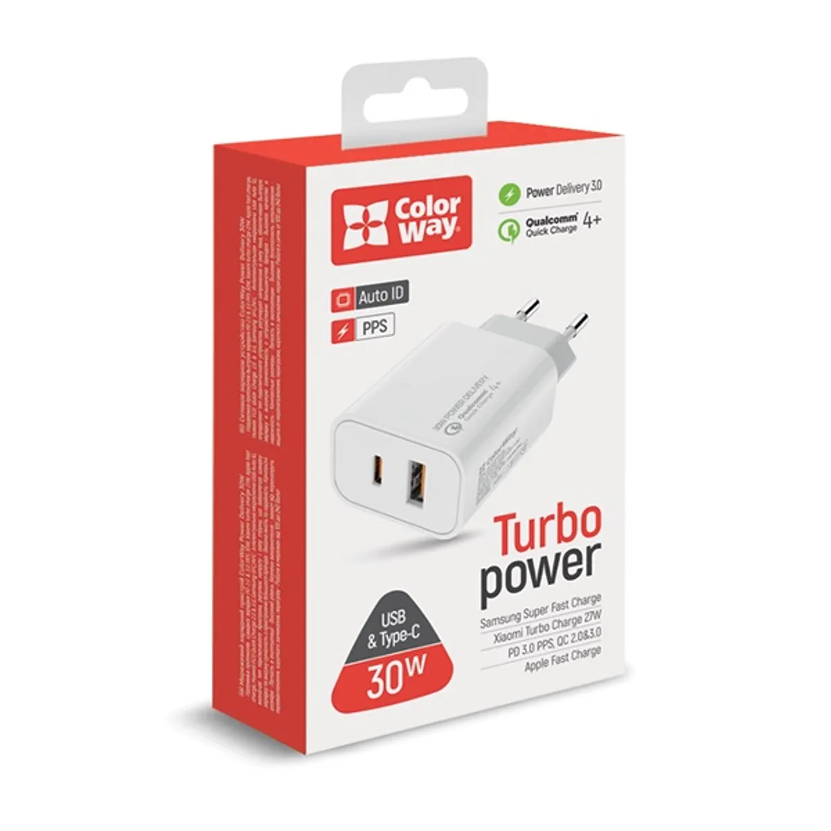 Colorway CW-CHS037PD-WT USB töltő adapter USB-C PD PPS 30W QC3.0 2-port #1