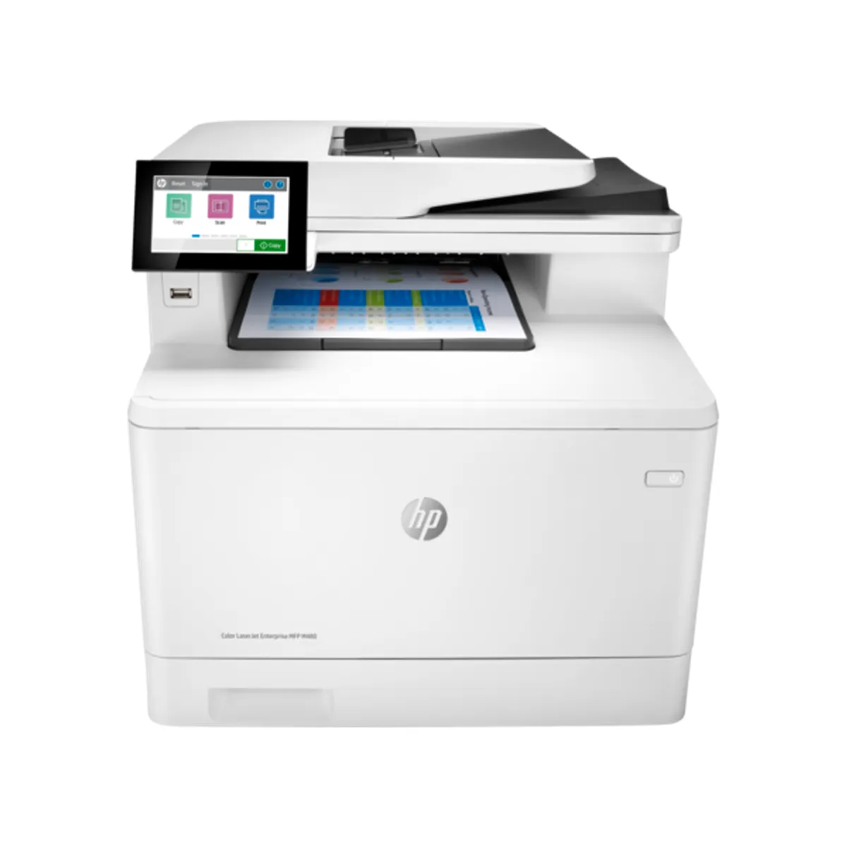 HP OPH 3QA55A#B19 Multifunkciós színes lézer nyomtató USB és LAN, ADF 250 és 50, Duplex nyomtatás, fax modem, 1200dpi optikai, 2048MB #1
