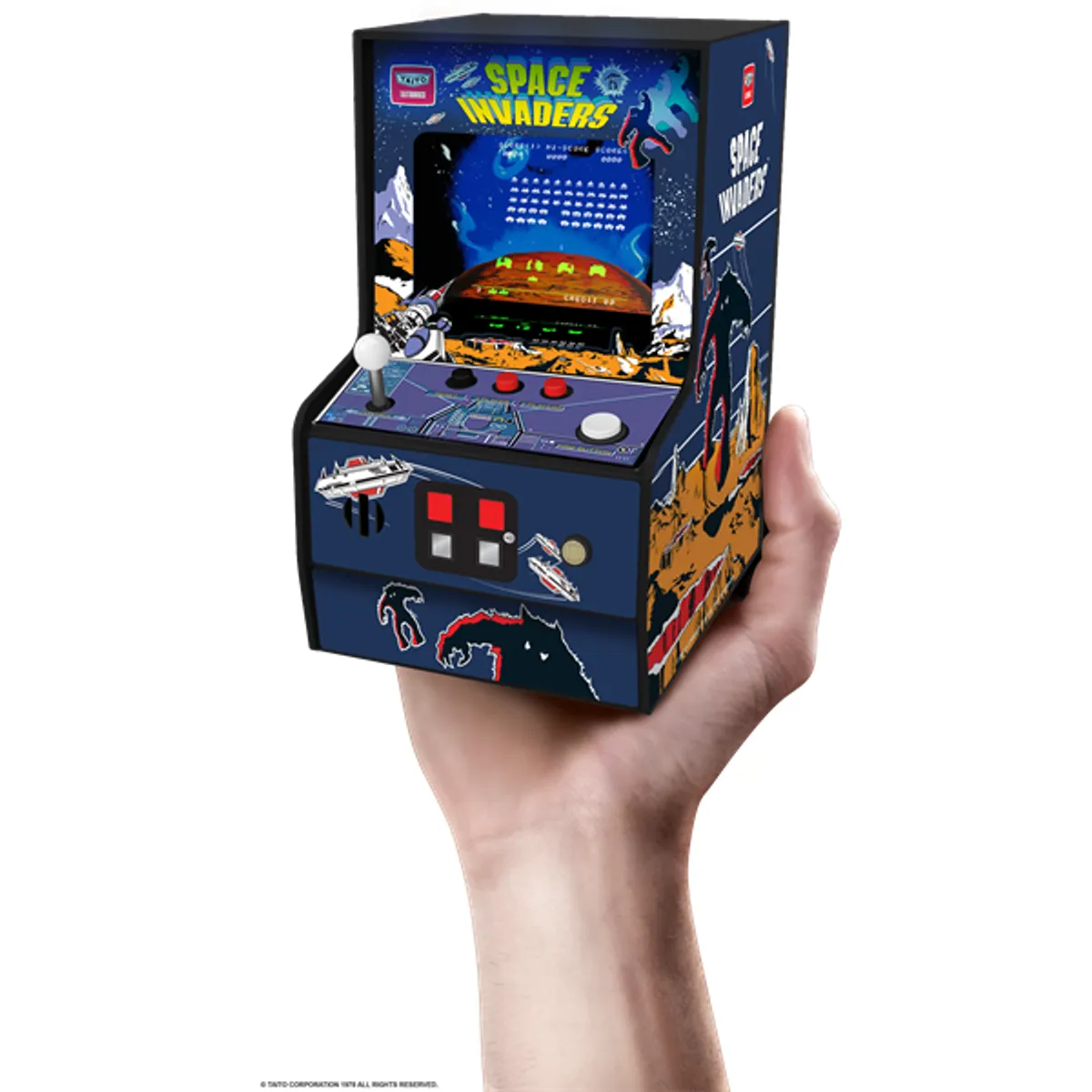 MY ARCADE DGUNL-3279 Space Invaders Micro Player 6.75" kijelző micro USB vagy 4x AA tápellátás 3,5 mm fejhallgató-csatlakozó hangerő-szabályzó #2