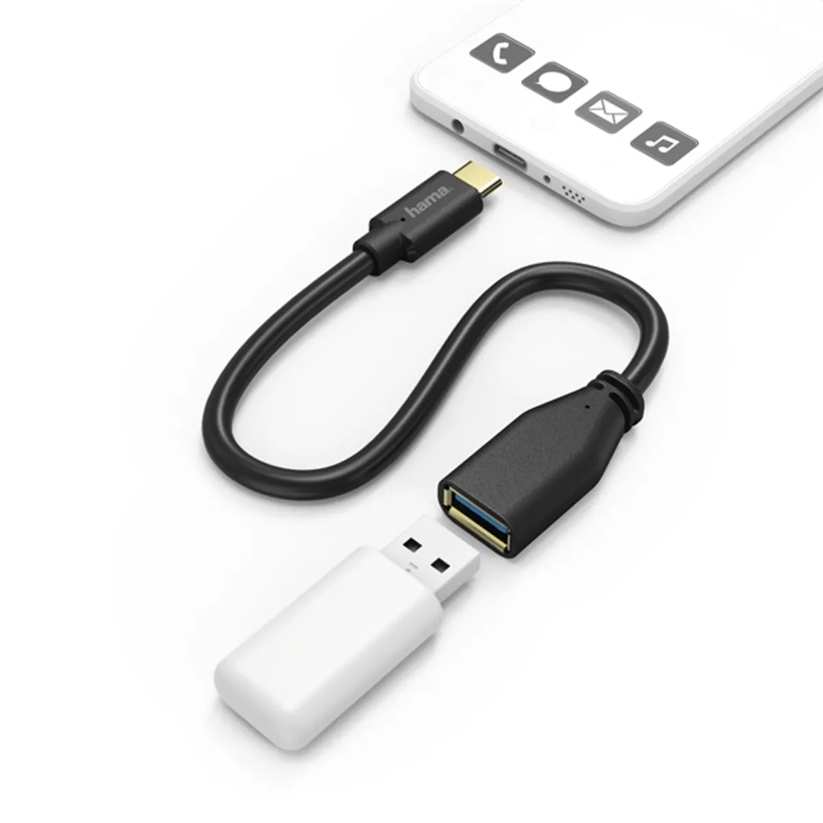 Hama 00201605 USB Type-C OTG adapter 0,15 m aranyozott dugasz fekete #2