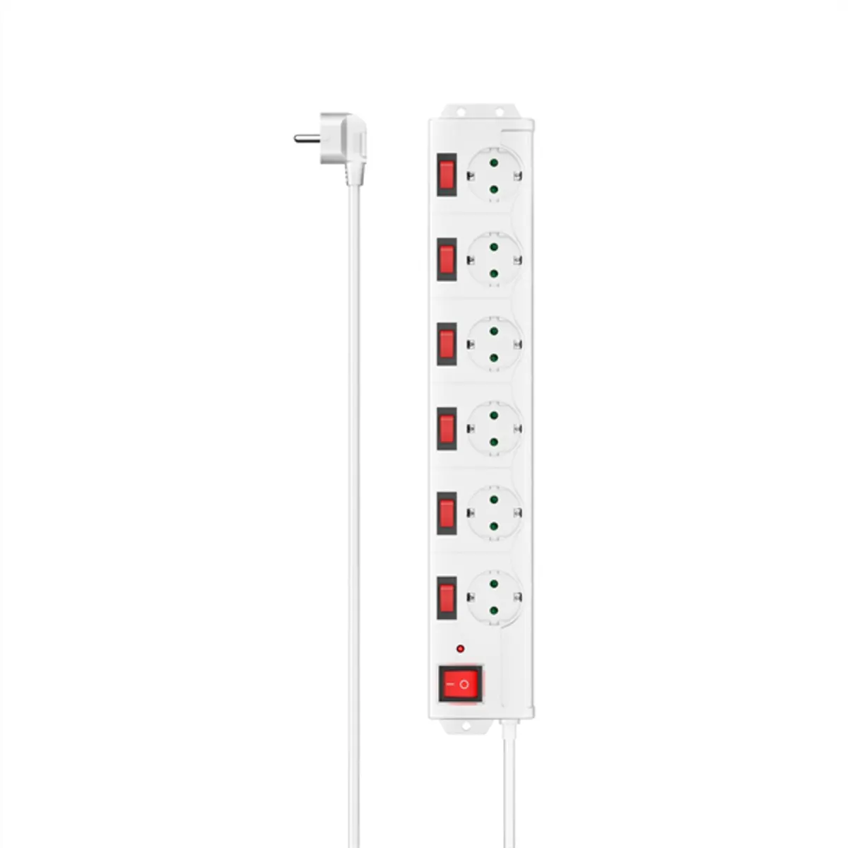 Hama 00223159 hálózati elosztó 6 aljzat, 1,4 m, fehér, túlfeszültségvédelem, 16 A, falra szerelhető #1