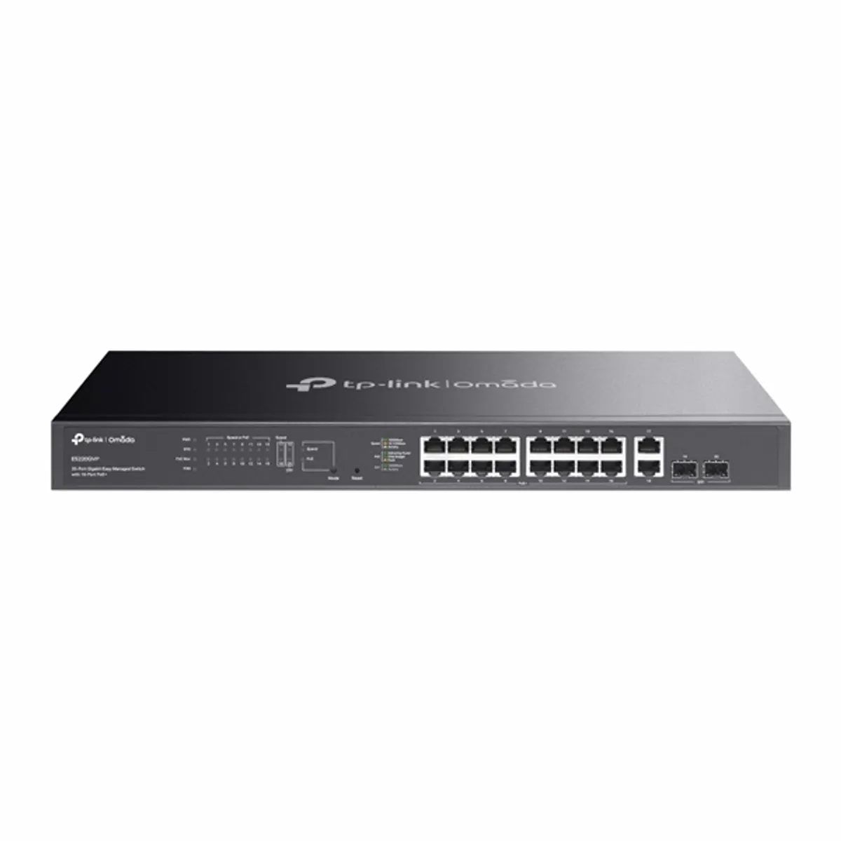 TP-Link ES220GMP Omada 20-portos Gigabit Easy Managed kapcsoló, 16 PoE Plus, 250 W PoE budget, 2 non-PoE RJ-45, 2x SFP #1