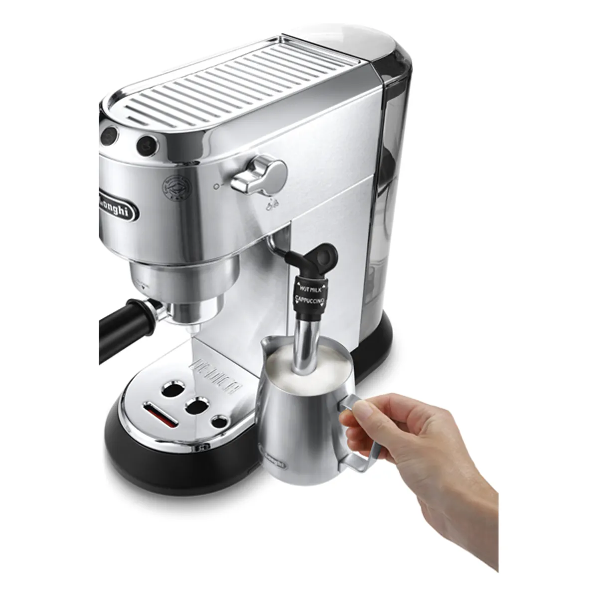 DELONGHI EC685.M Dedica Style 15 bar nyomás Thermoblock tejhabosító 1-2 csésze ESE podok 15 cm széles fém test #3