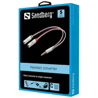 SANDBERG 508-59 Fejhallgató átalakító Dual-to-Single 3,5mm TRRS csatlakozó #2