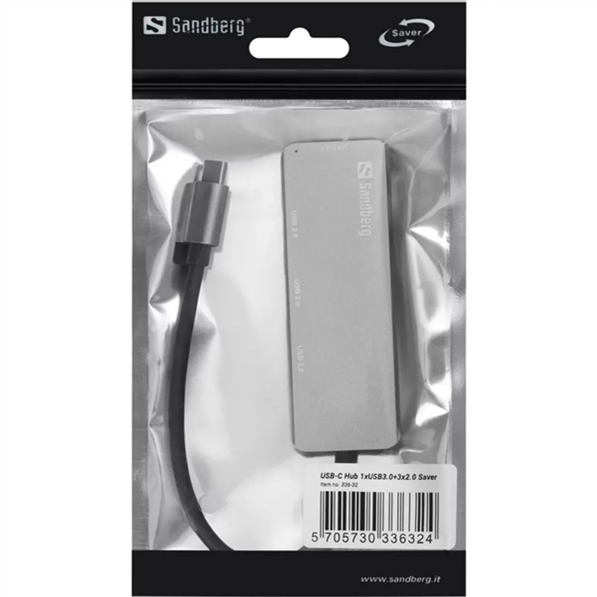 SANDBERG 336-32 USB-C hub 1x USB 3.0 és 3x USB 2.0 SAVER #2