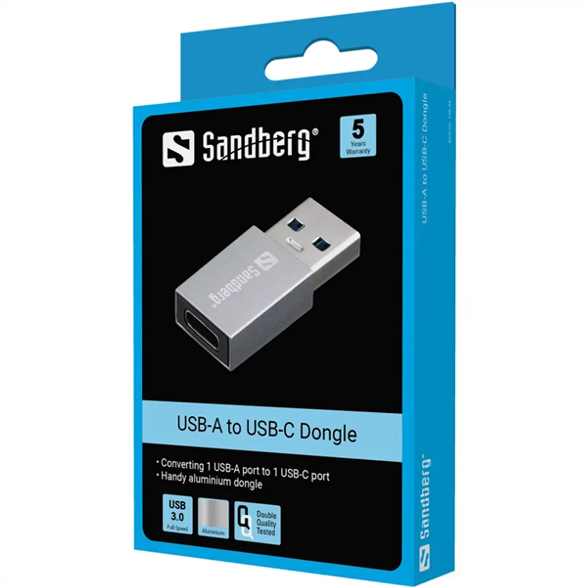 SANDBERG 136-46 USB-A to USB-C dongle alumínium szürke #2