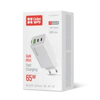 ColorWay CW-CHS058PD-WT GaN Mini 65W PD PPS 2x USB-C 1x USB-A töltő fehér #2