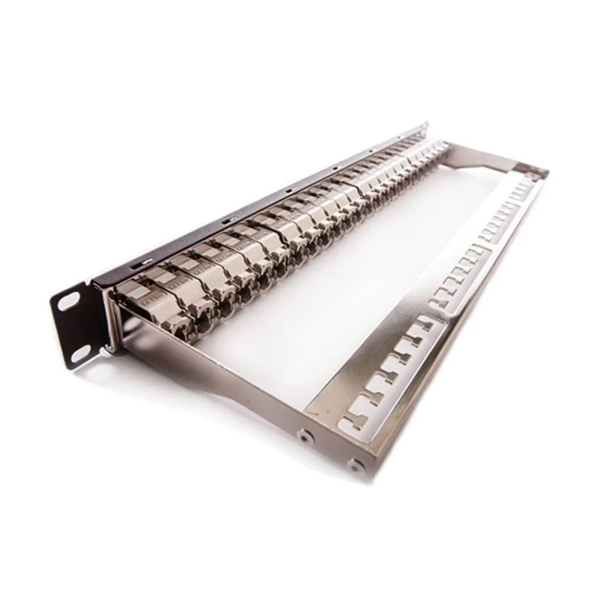 KELINE KEP-CEA-S-10G Patch panel CAT6A 24xRJ45 1U fekete beépített 24x KEJ-CEA-S-10G keystone jack #1