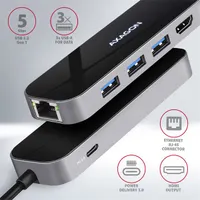 AXAGON HMC-6GL 6 az 1-ben USB-C dokkoló 3x USB 3.2 Gen1 HDMI 4K30 RJ-45 Gigabit PD #2