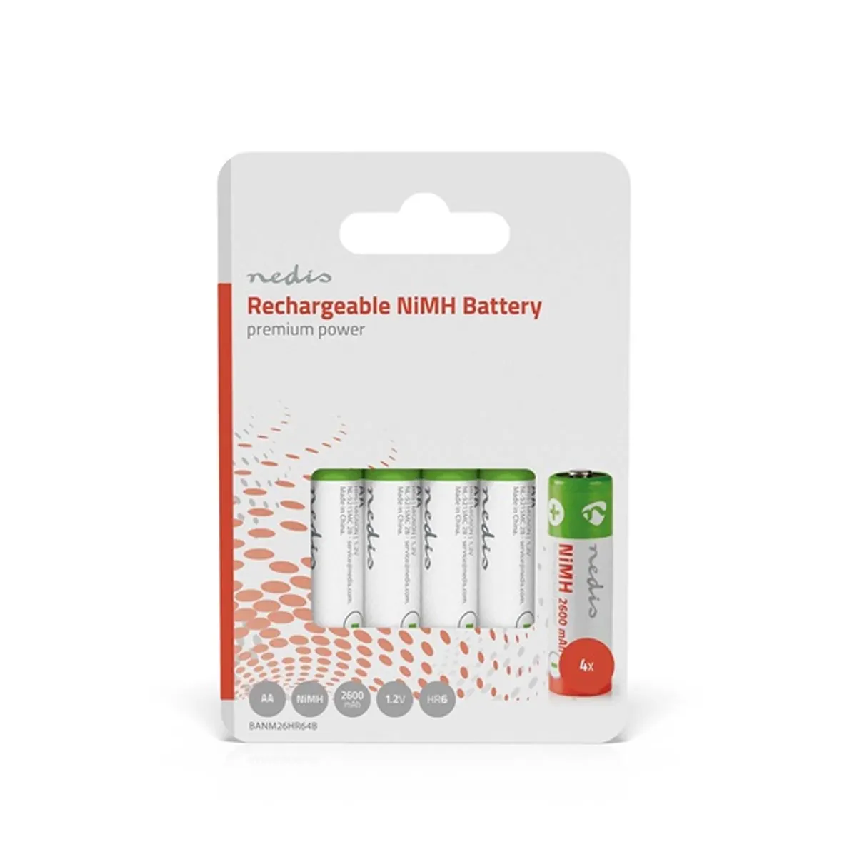 Nedis BANM26HR64B AA akkumulátor NiMH 2600mAh 1,2V 4db csomag #1