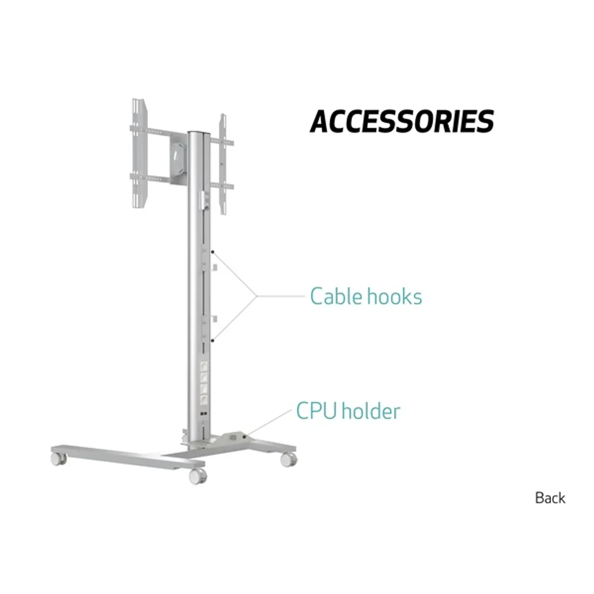MULTIBRACKETS 7350073735327 M Public Display Stand 180 HD Single ezüst 55-80" VESA 800x500 Teherbírás 60 kg #7