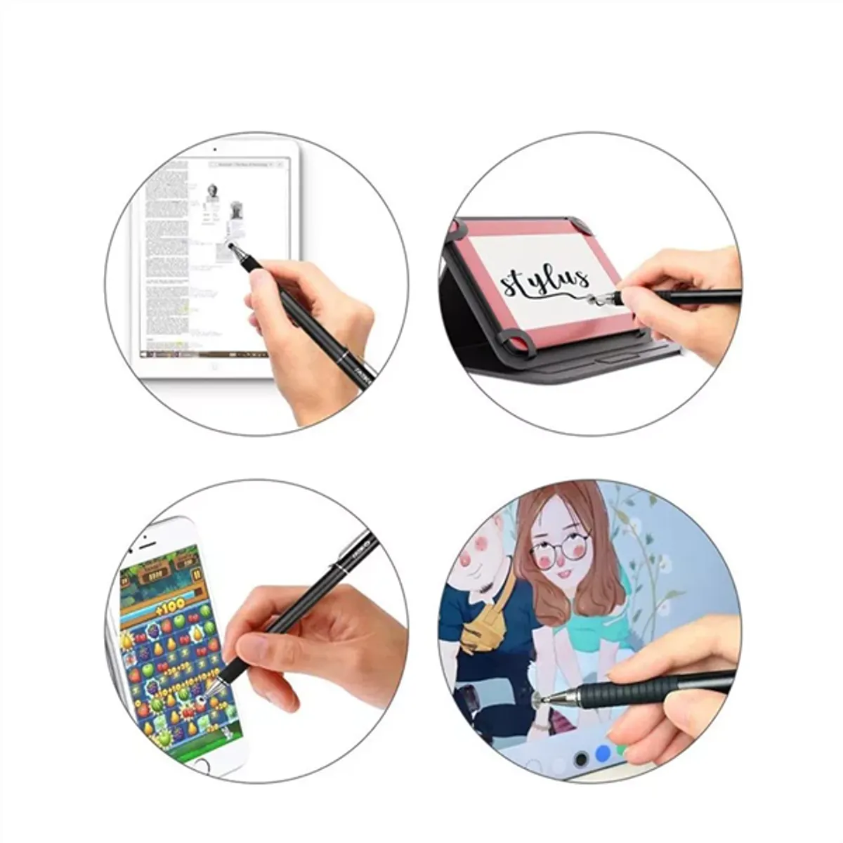 TECH-PROTECT FN0504 Stylus érintőceruza fekete vékony hegye állítható szög #4