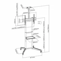 SBOX FS-401 padló-mobil televízió konzol 37"-70" 50 kg VESA 200x200-600x400 kábelkezelés #4