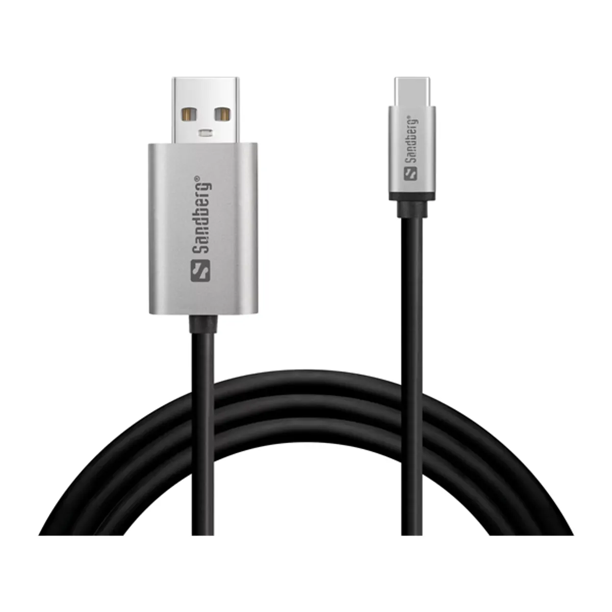Sandberg 136-51 USB-C to DisplayPort kábel 2 m alumínium ház USB táplált #1