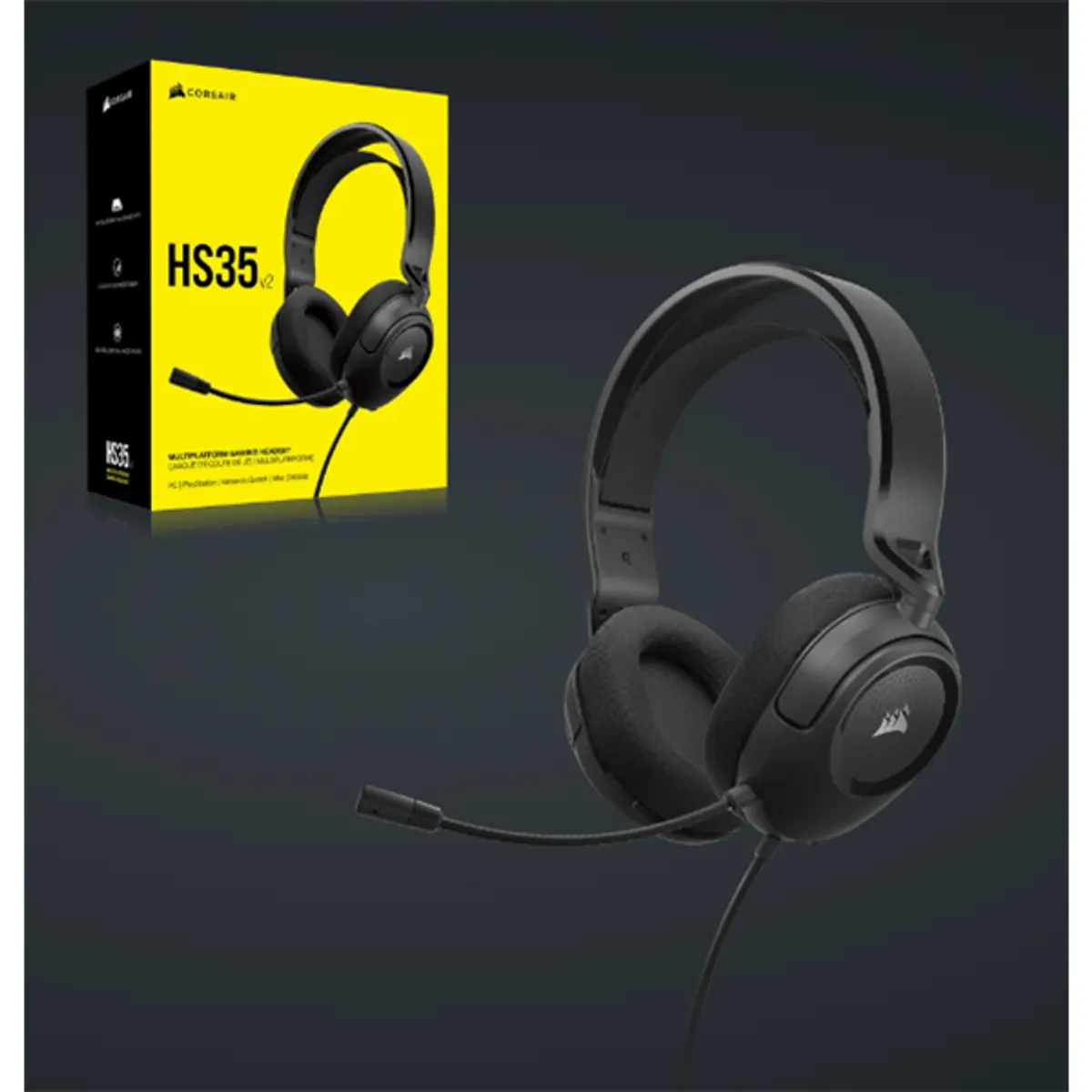 CORSAIR CA-9011377-EU HS35 v2 multiplatform fejhallgató karbon #9