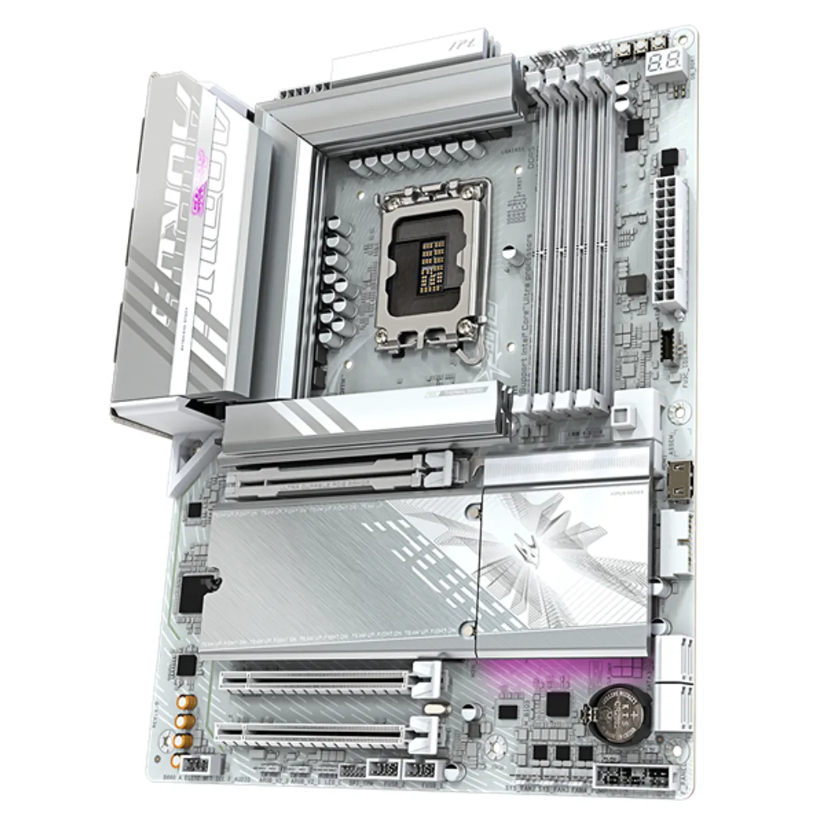 Gigabyte B860 AORUS Elite wifi7 ice Intel B860 chipset foglalat S1851 ATX 3x PCIe x16 DDR5 6400 256 GB memóriafoglalatok 4 M.2 RAID igen LAN 2.5 Gb s Wireless HDMI DisplayPort USB 3.1 USB 2.0 8 SATA III 4 #1