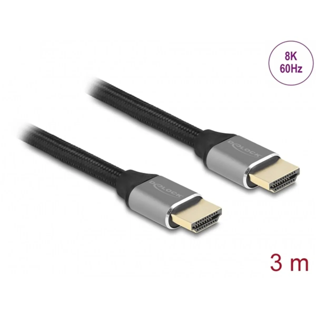 Delock 83997 HDMI 2.1 kábel 8K 60 Hz 48 Gbps eARC Dolby Vision Dynamic HDR 3 m szürke #1