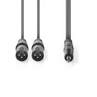 NEDIS COTH15310GY15 XLR audiókábel 2x XLR 3 tűs apa - 3,5 mm-es dugó 1,50 m sötétszürke #2