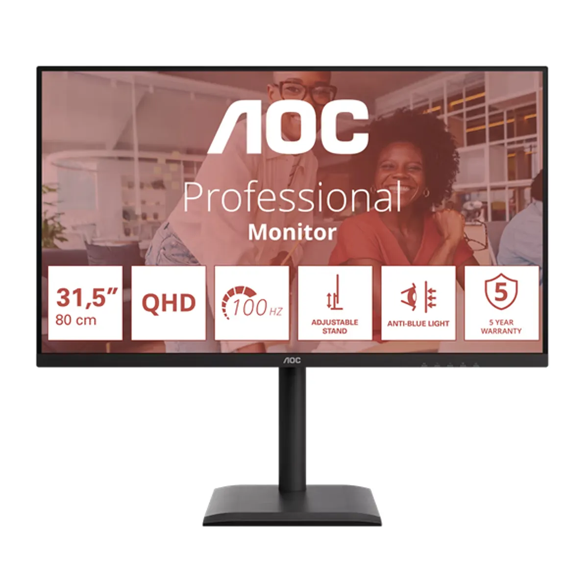 AOC Q32E4U IPS monitor 31.5" 2560x1440 4 ms 16:9 178 fok USB 3.2 Gen1 hub hangszóró VESA állítható fekete #1