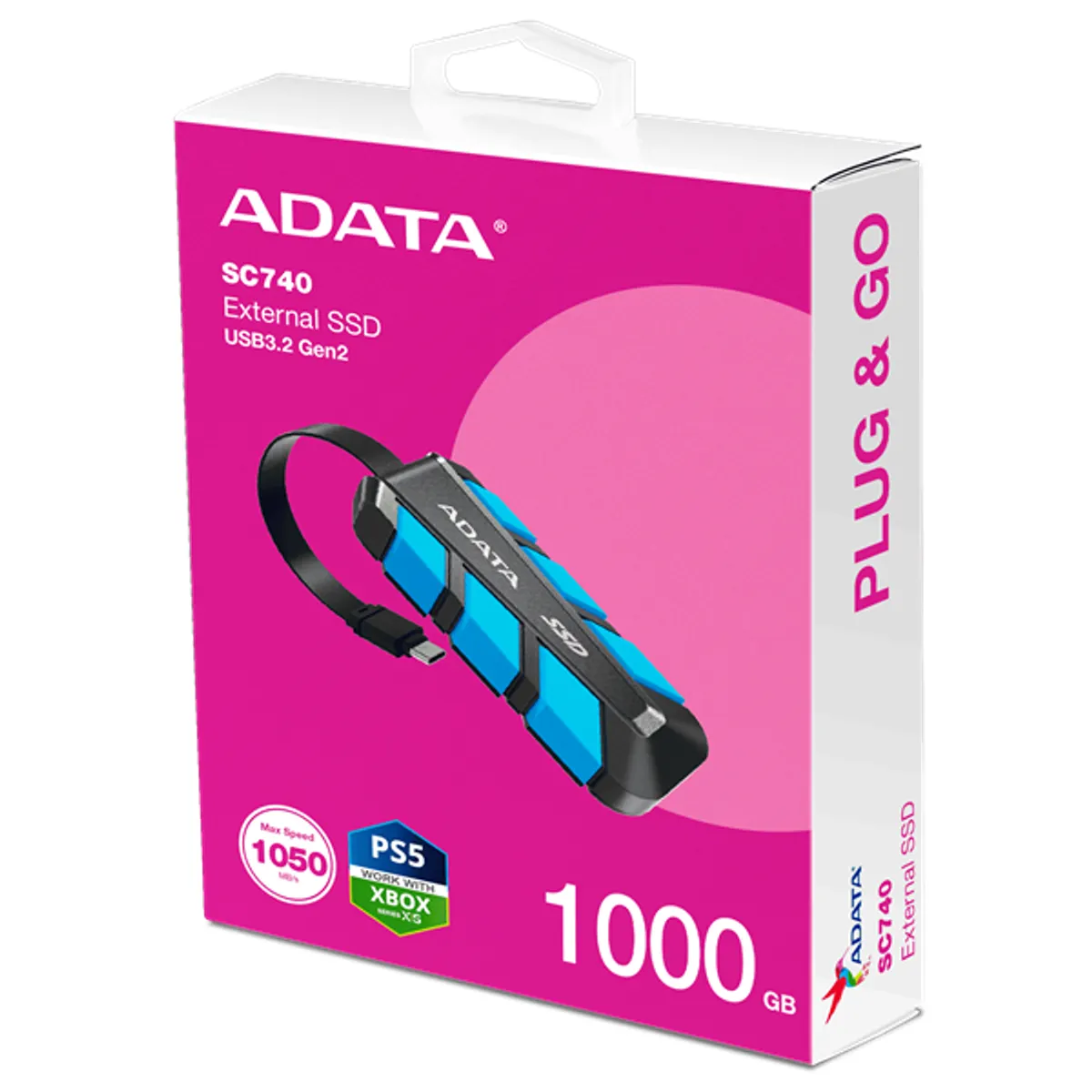 ADATA SC740-1000G-CBU SC740 1000 GB USB 3.2 külső olvasás 1050 MBps írás 1000 MBps #1