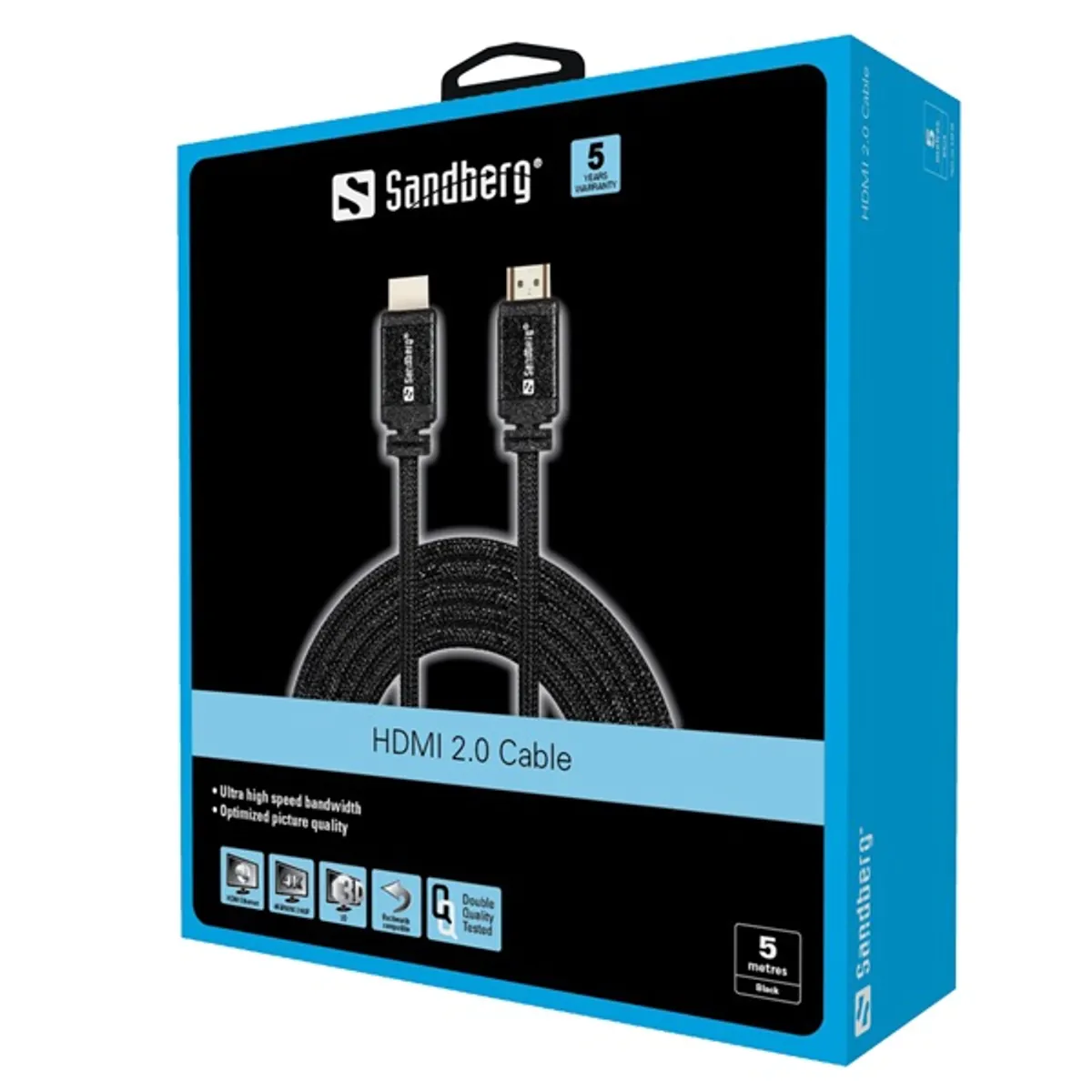 Sandberg 509-00 HDMI 2.0 kábel 5m M-M fekete #3