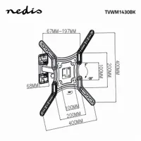 NEDIS TVWM1430BK fali TV-tartókonzol 23-55" max 30 kg 0-180 forgatható 2 forgáspont #5