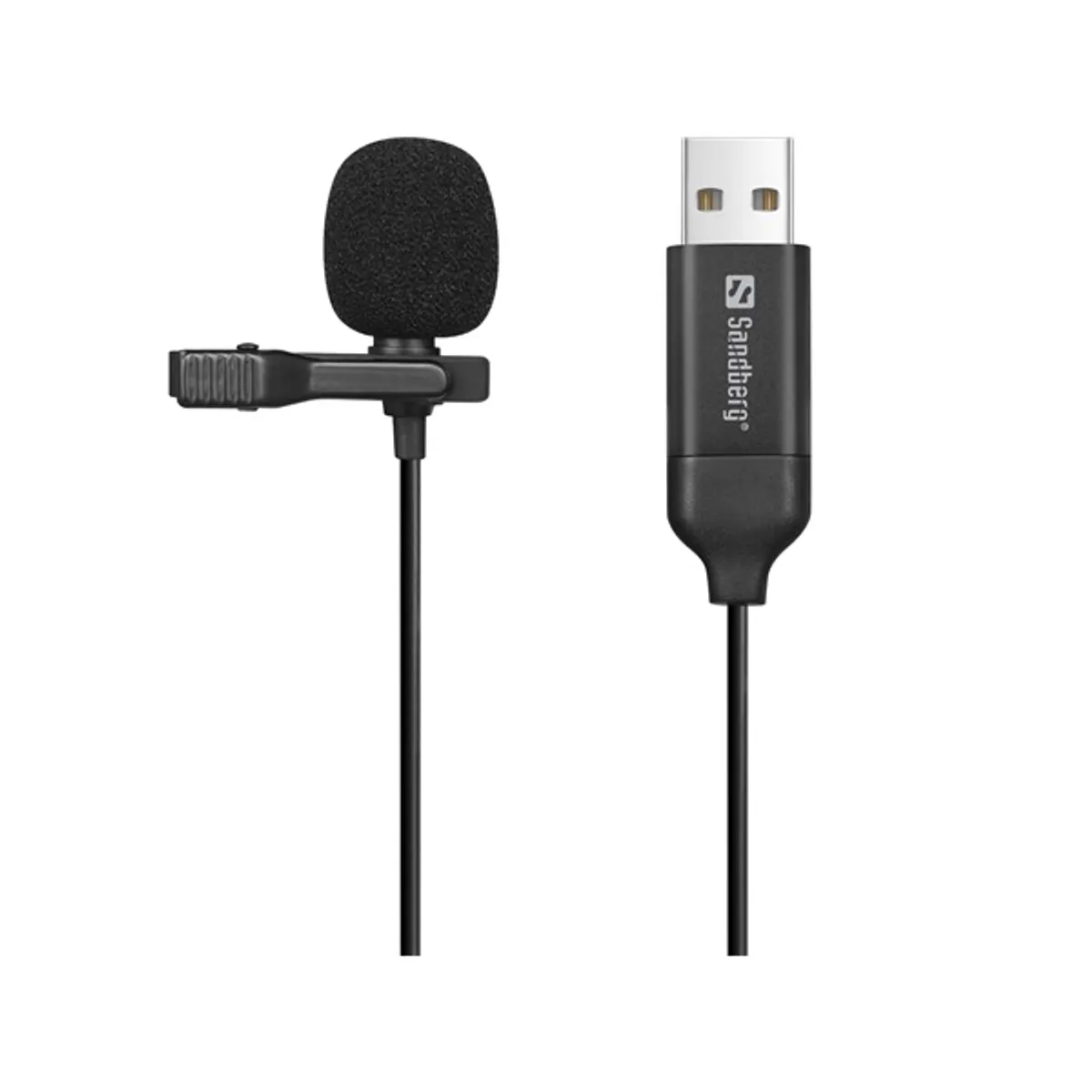 SANDBERG 126-40 streamer clip mikrofon omnidirekciós, 3 m kábel, 50 Hz-18 kHz, -38 dB +/-3 dB, SNR 84 dB, usb-táp 5V, Windows Mac kompatibilis #1