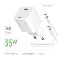 COLORWAY CW-CHS056PDC-WT GaN Mini 35W AC töltő USB-C PPS PD fehér #7