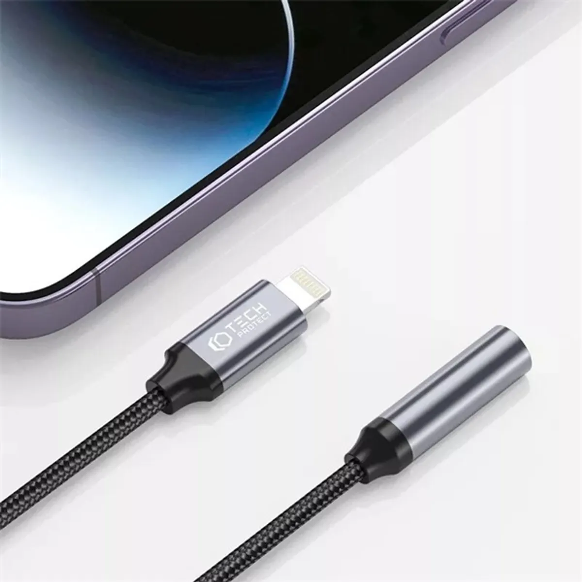 Tech-Protect FN0557 Lightning-3,5 mm jack adapter fekete-szürke #2