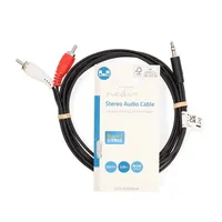 Nedis CAGL22200BK20 sztereo audió kábel 3,5 mm Jack 2x RCA hossz 2m #3
