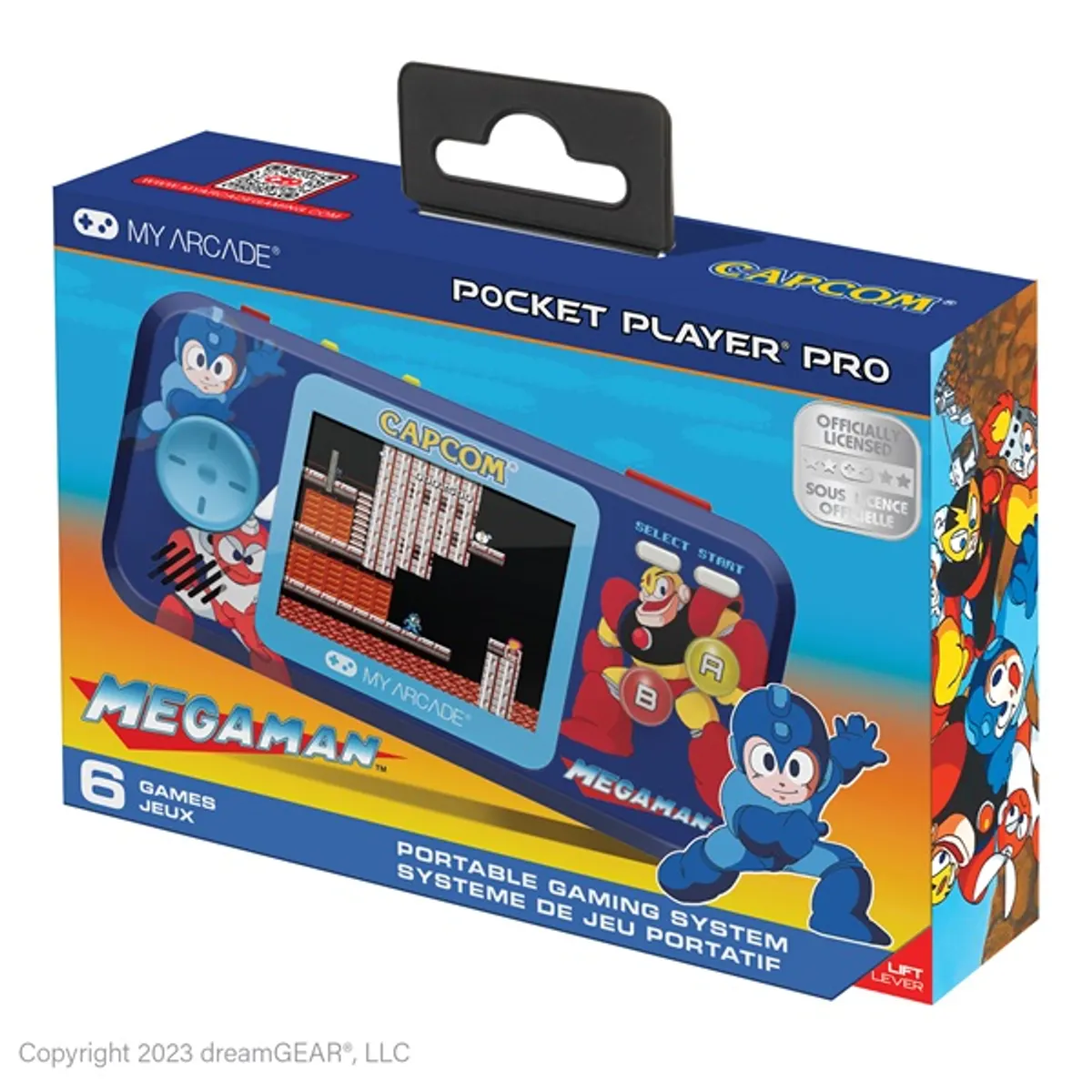 MY ARCADE DGUNL-4191 Mega Man Pocket Player Pro 2.75" kijelző, beépített hangszóró, 4 AA elemmel vagy USB-C-kábellel #1