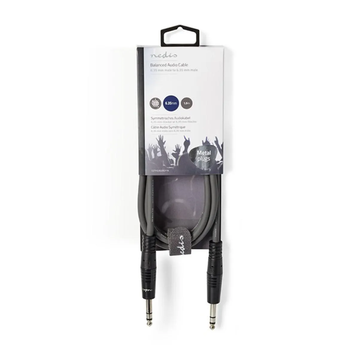 Nedis COTH23020GY30 félprofi audio kábel 2 x 6,35mm sztereo jack dugó hossz 3m rugalmas #3