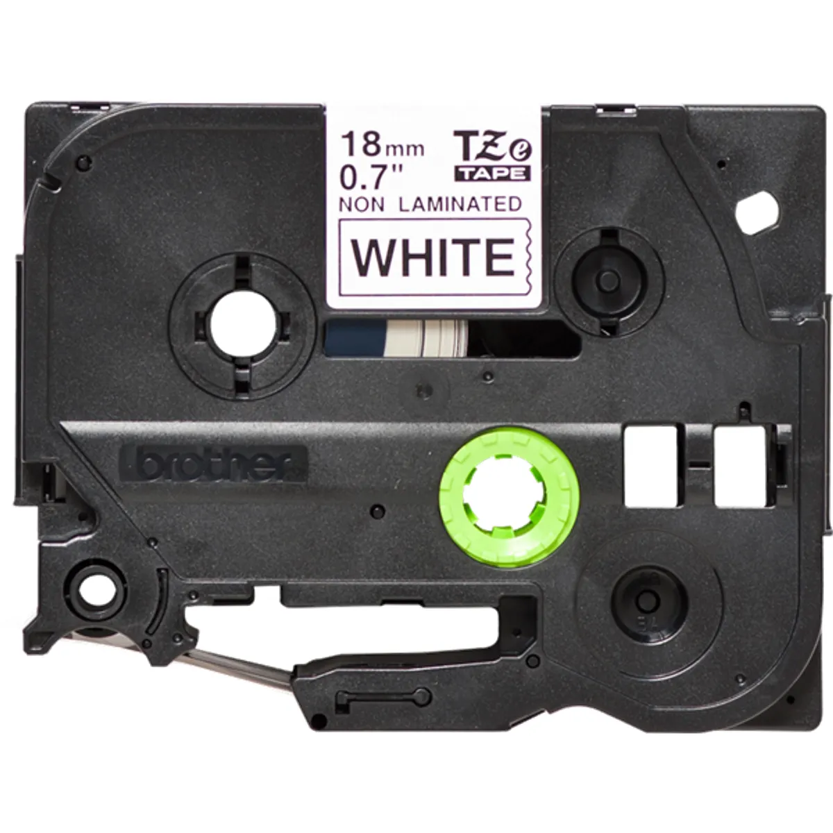 Brother TZEN241 18mm 8m fekete-fehér nem laminált #3