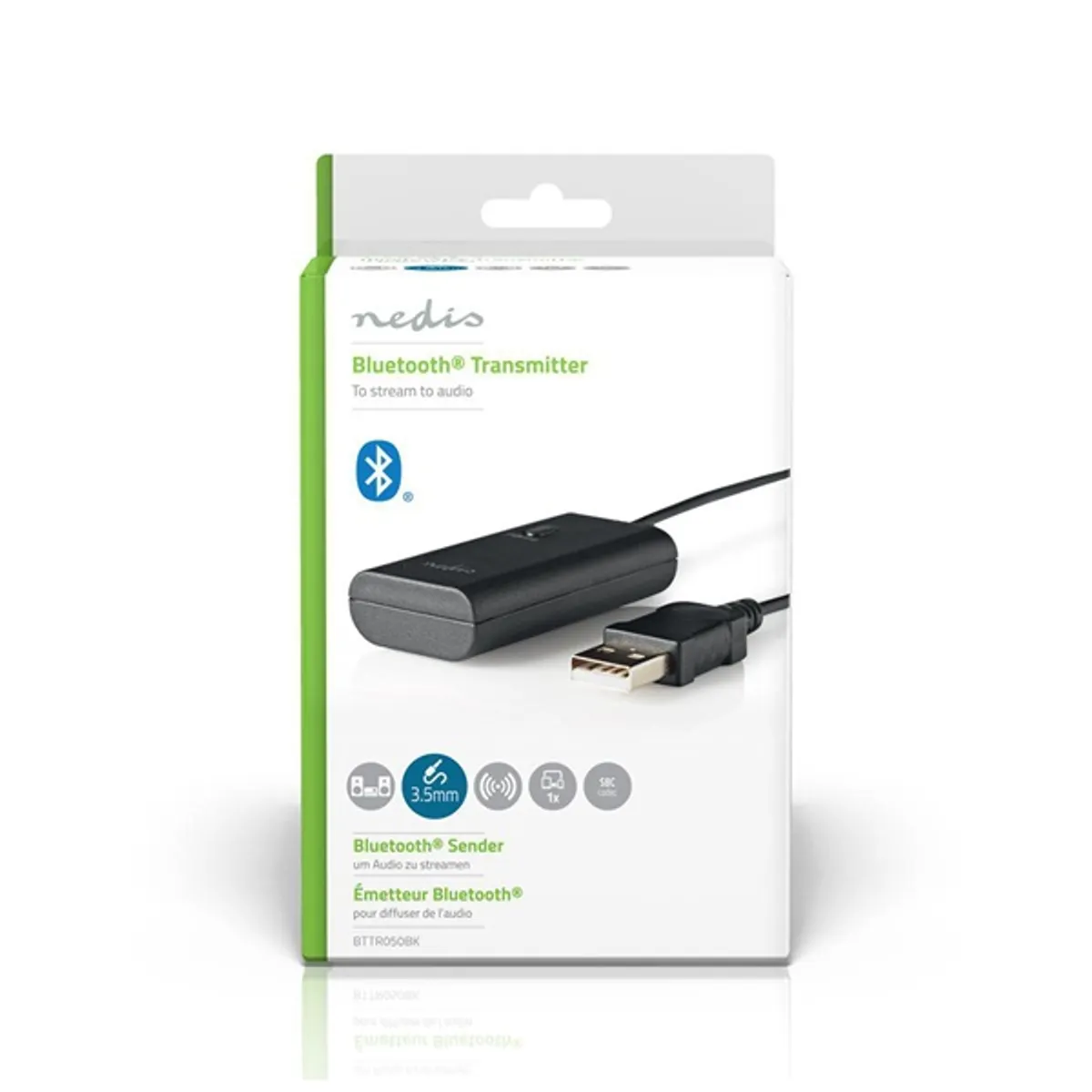 Nedis BTTR050BK Bluetooth adóegység fekete Bluetooth 5.0 USB bemenet 1x AUX 1x USB #4