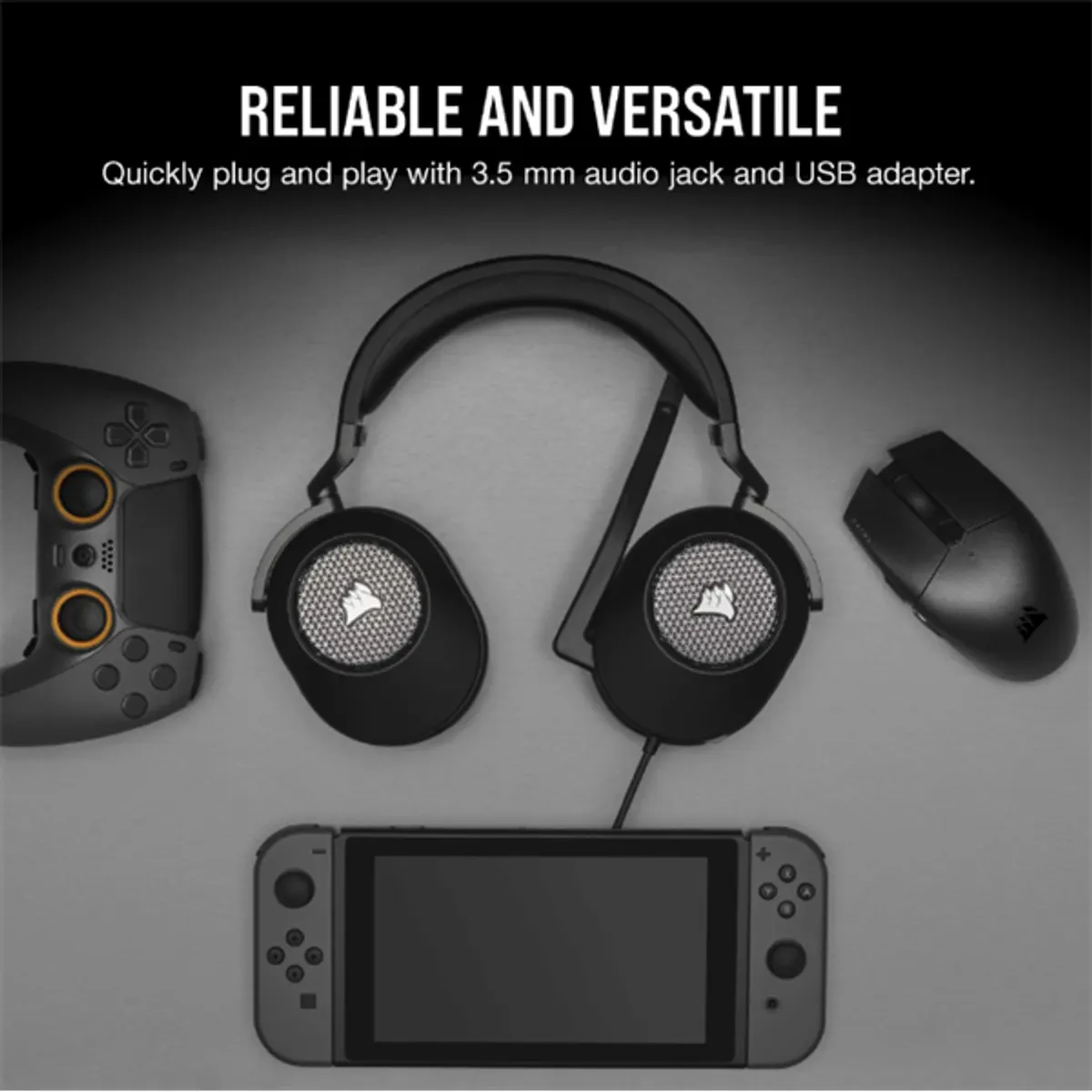 CORSAIR CA-9011270-EU HS65 Surround 50 mm meghajtók, Dolby Audio 7.1, USB adapter, iCUE SoundID, 3,5mm csatlakozás #6