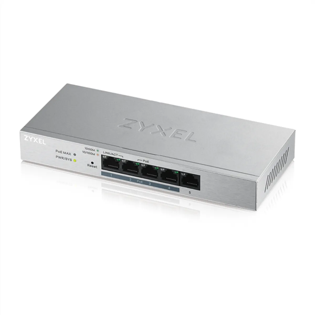 ZYXEL GS1200-5HPV2-EU0101F GS1200-5HPV2 webes felülettel menedzselt PoE+ switch 5 port 1Gb Fiber 60W PoE 10 Gbps #1