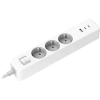 XIAOMI BHR07UKEU elosztó 3x Schuko aljzat 2x USB-C 20W USB-A 18W 1,4 m kábel fehér gyerekzár tűzálló burkolat