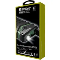 SANDBERG 420-36 Survivor powerbank 20100mAh IP67 2x USB A USB-C 5V-3A LED 1W #2